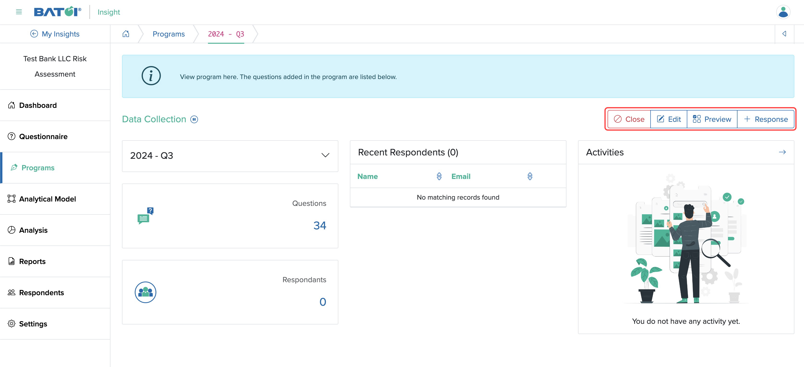 Figure 4: Individual Insight Individual Program Detail Screen