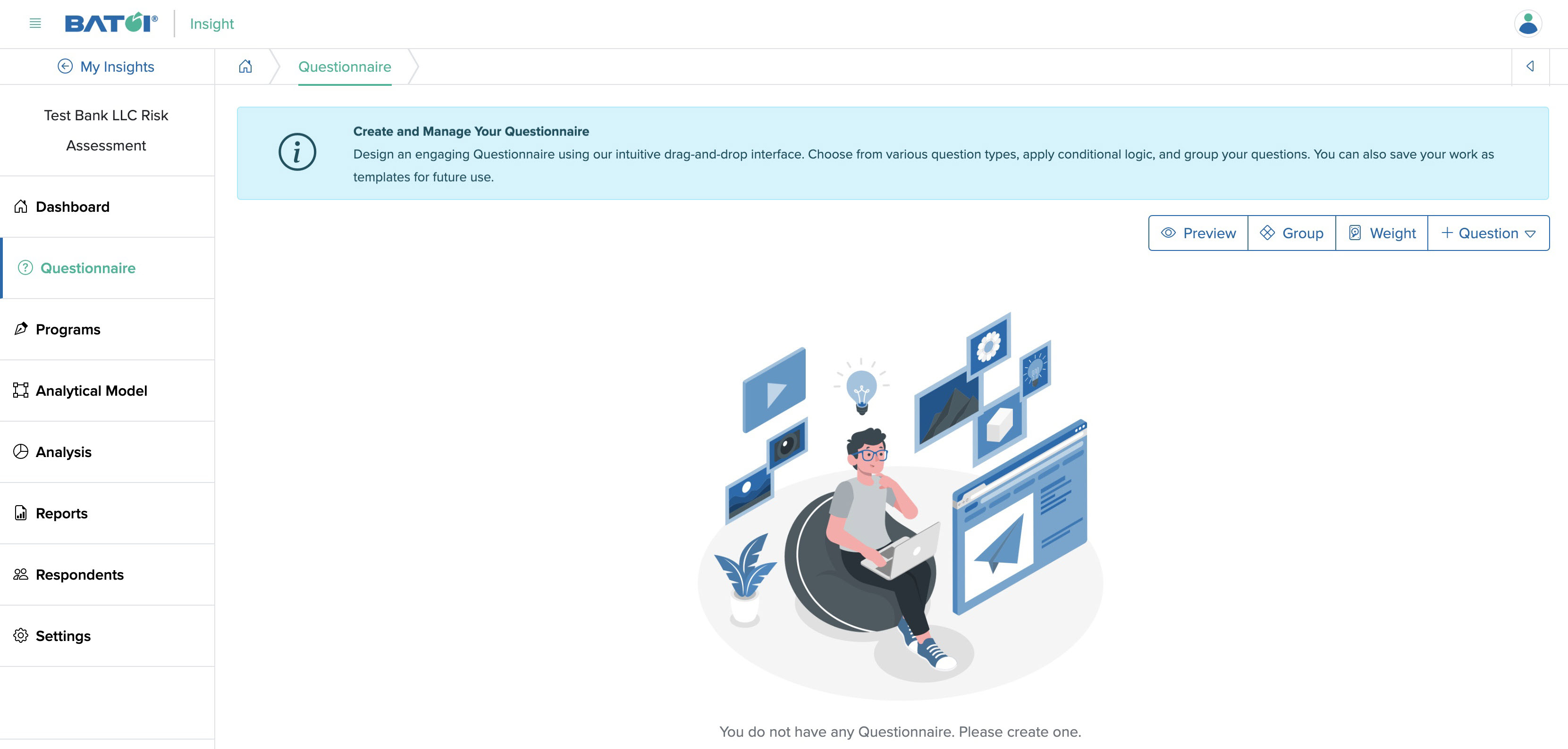 Figure 1: Individual Insight
        Questionnaire Screen