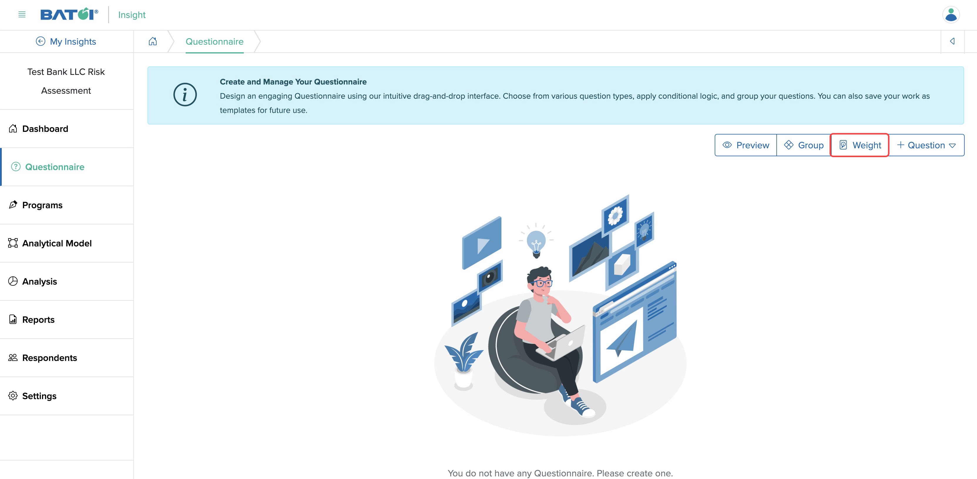 Figure 11: Individual Insight Questionnaire Screen