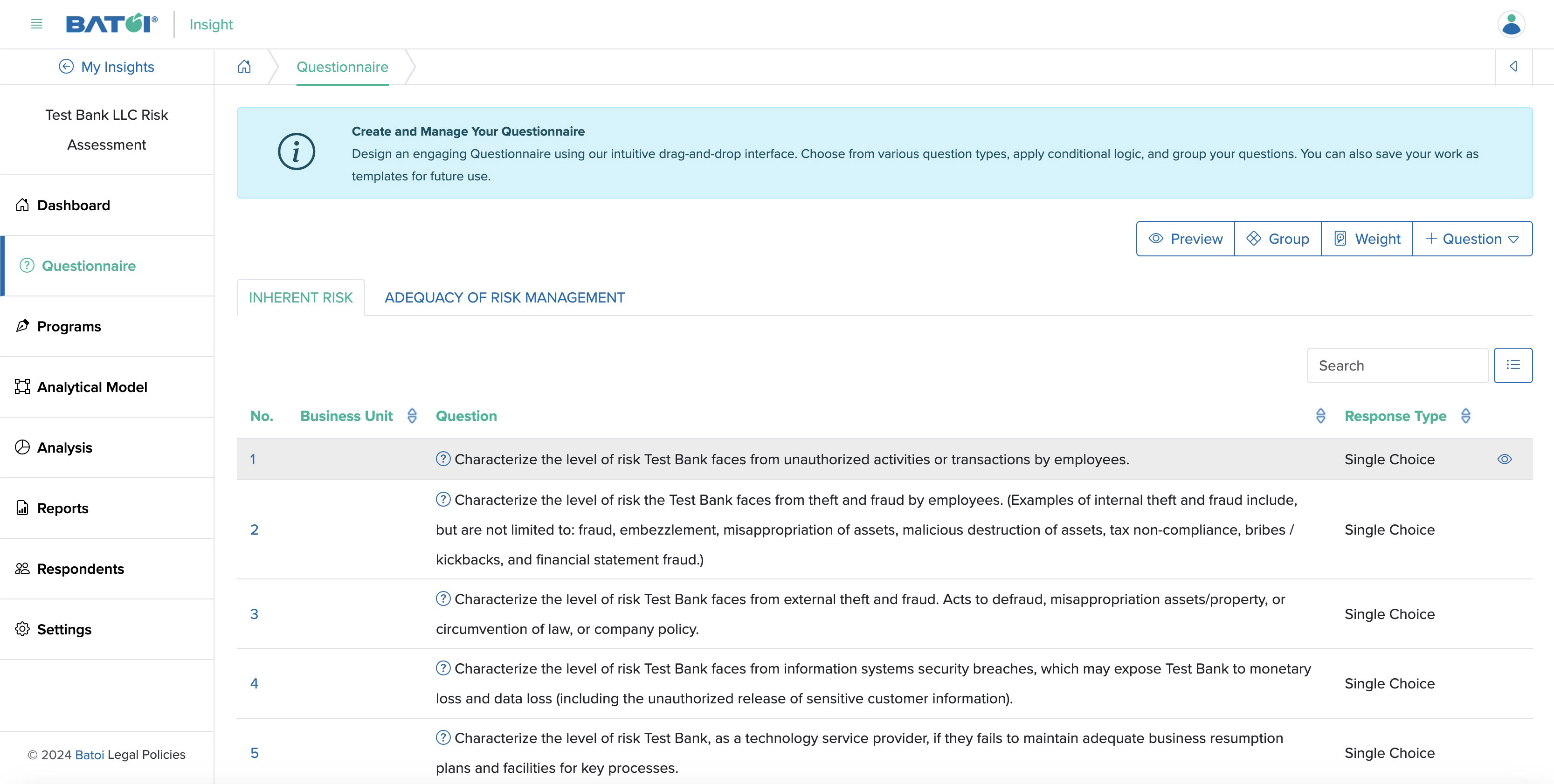 Figure 3: Individual Insight
        Questionnaire List Screen