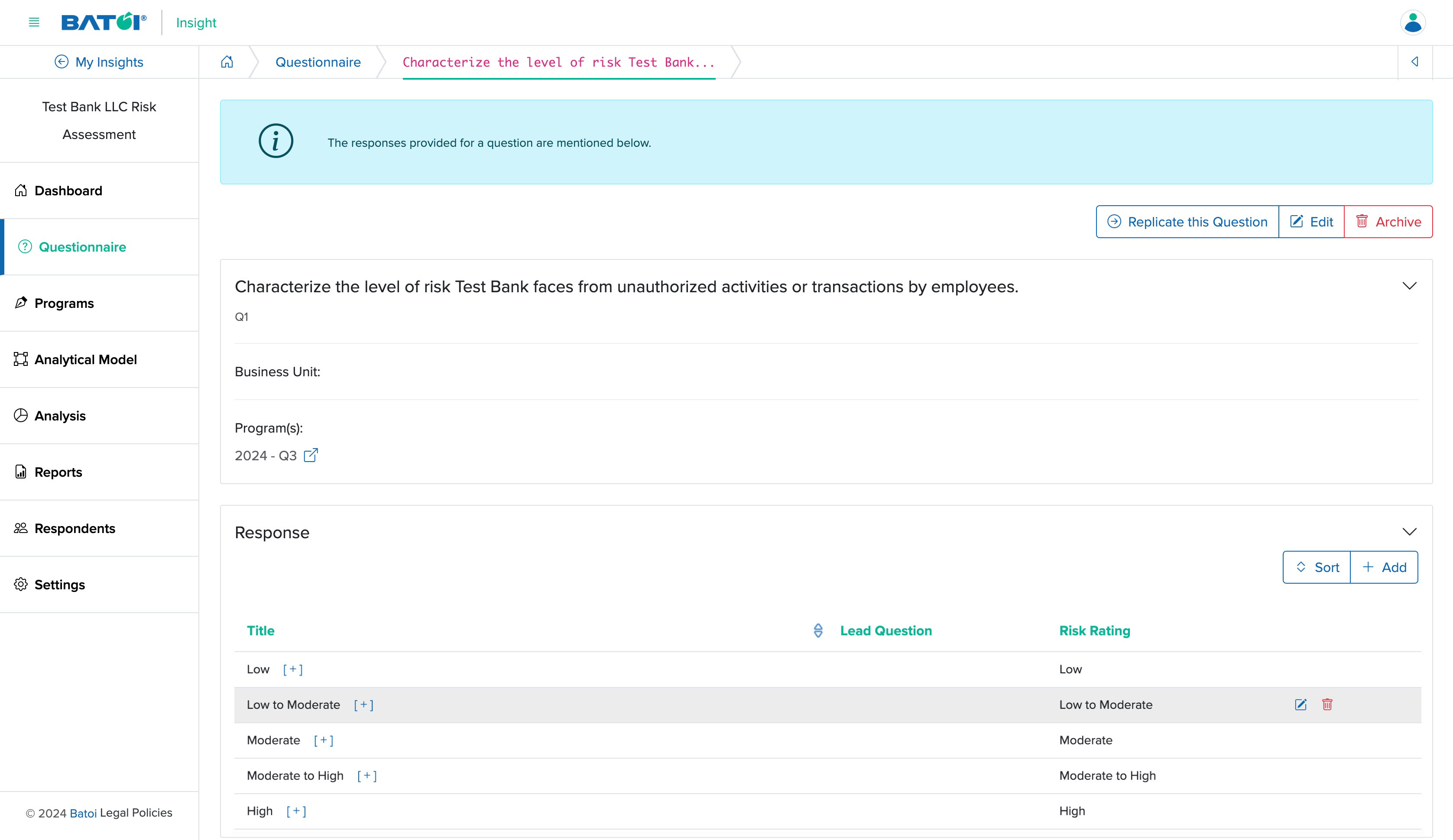 Figure 4: Individual Insight View
        Question Screen