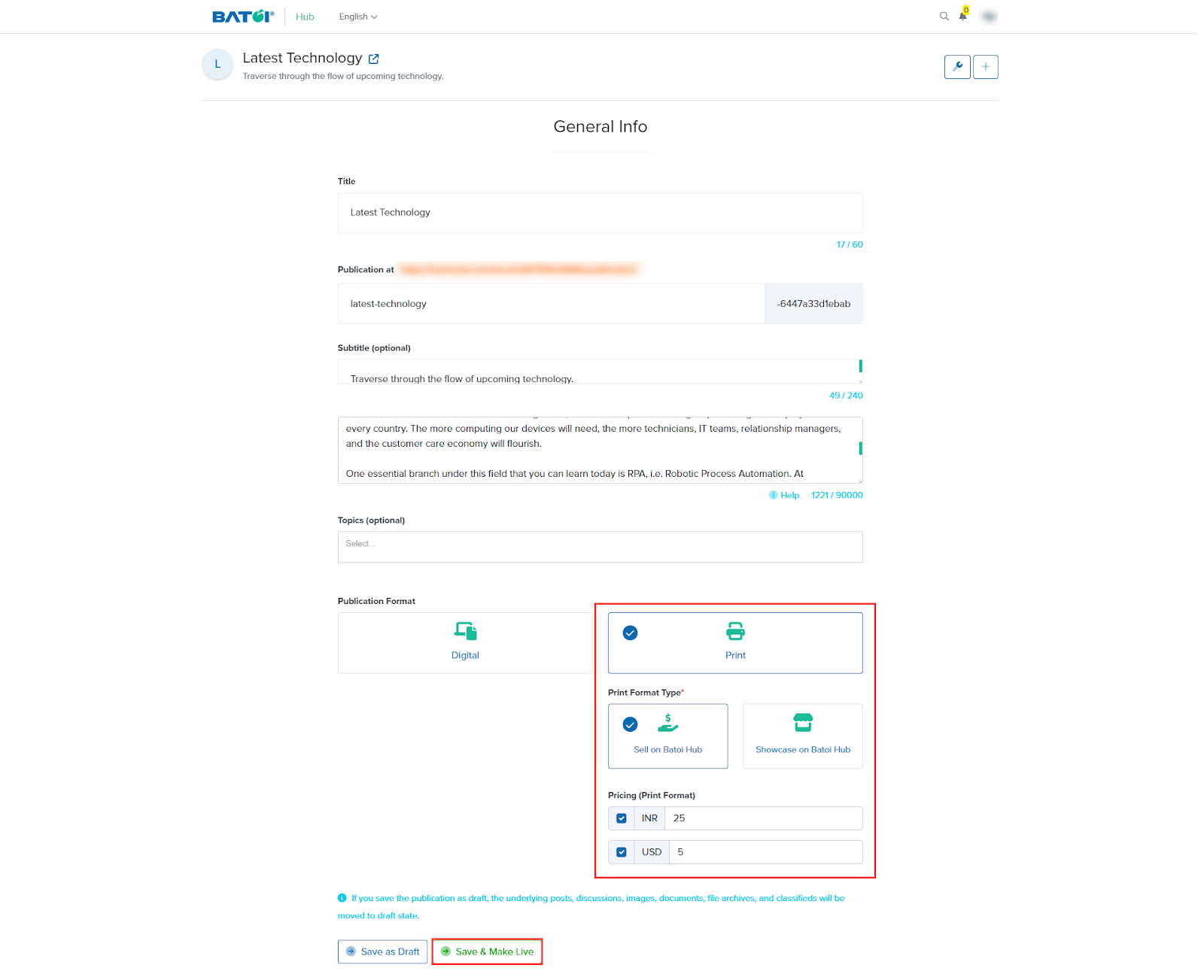 Figure 40: Hub Manage Personal Info Screen