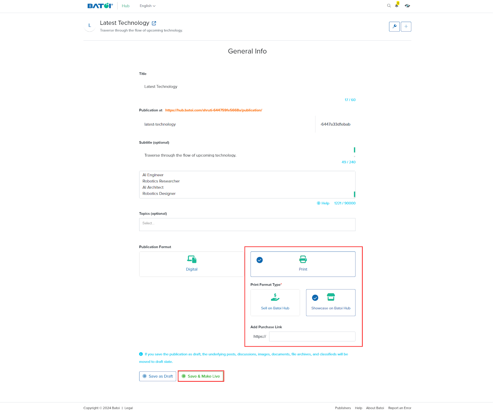 Figure 41: Hub Manage Personal Info Screen