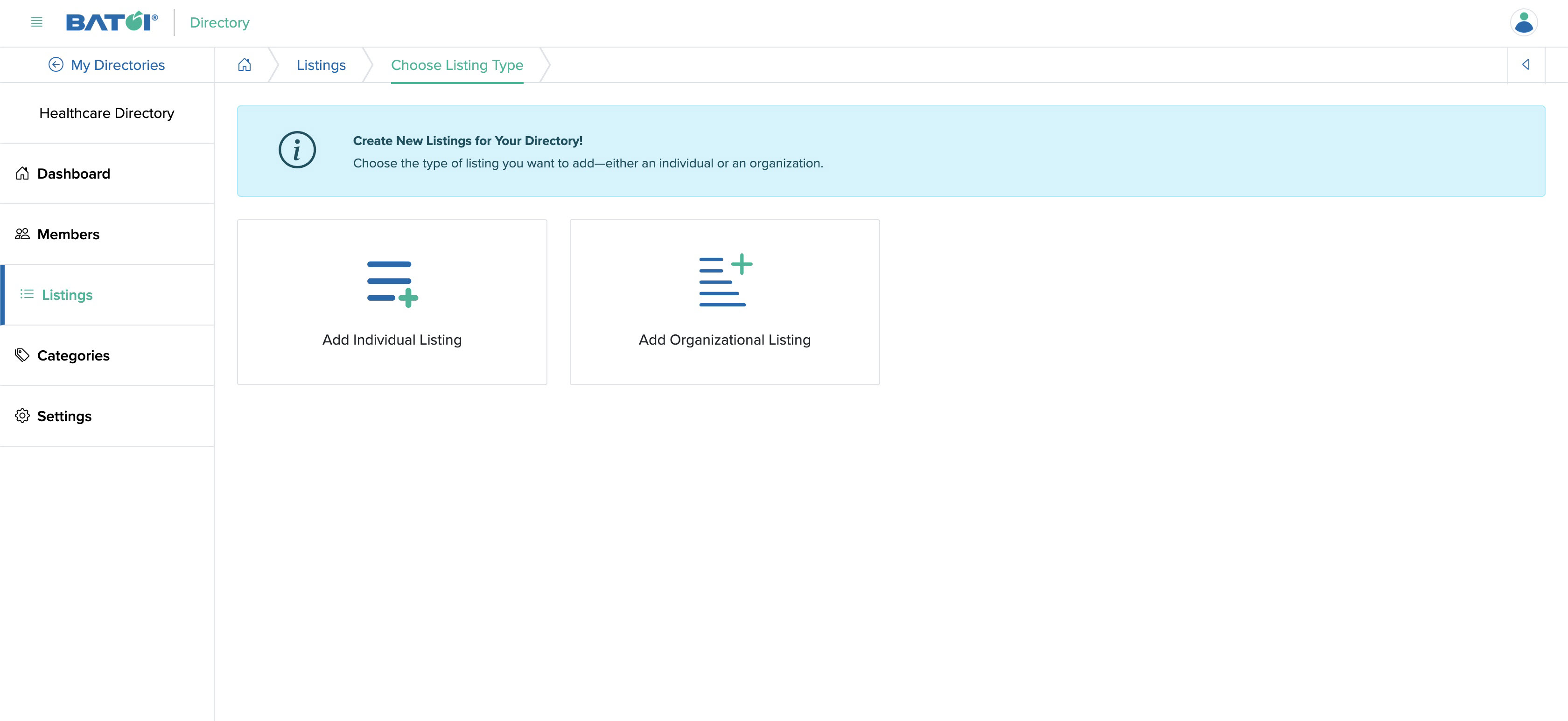 Figure 12: Individual Directory Admin Panel Add Listing Page