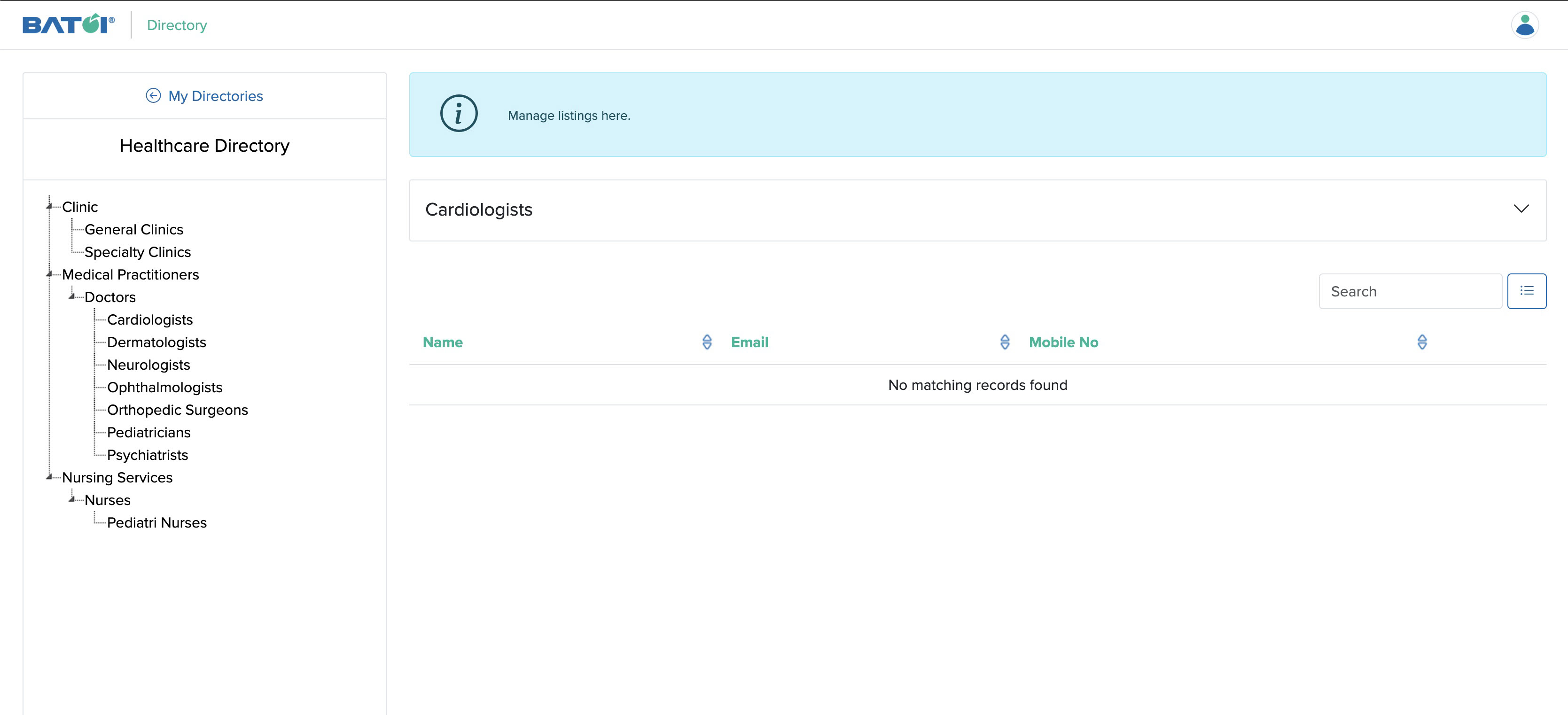 Figure 1: Individual Directory Member Dashboard Screen