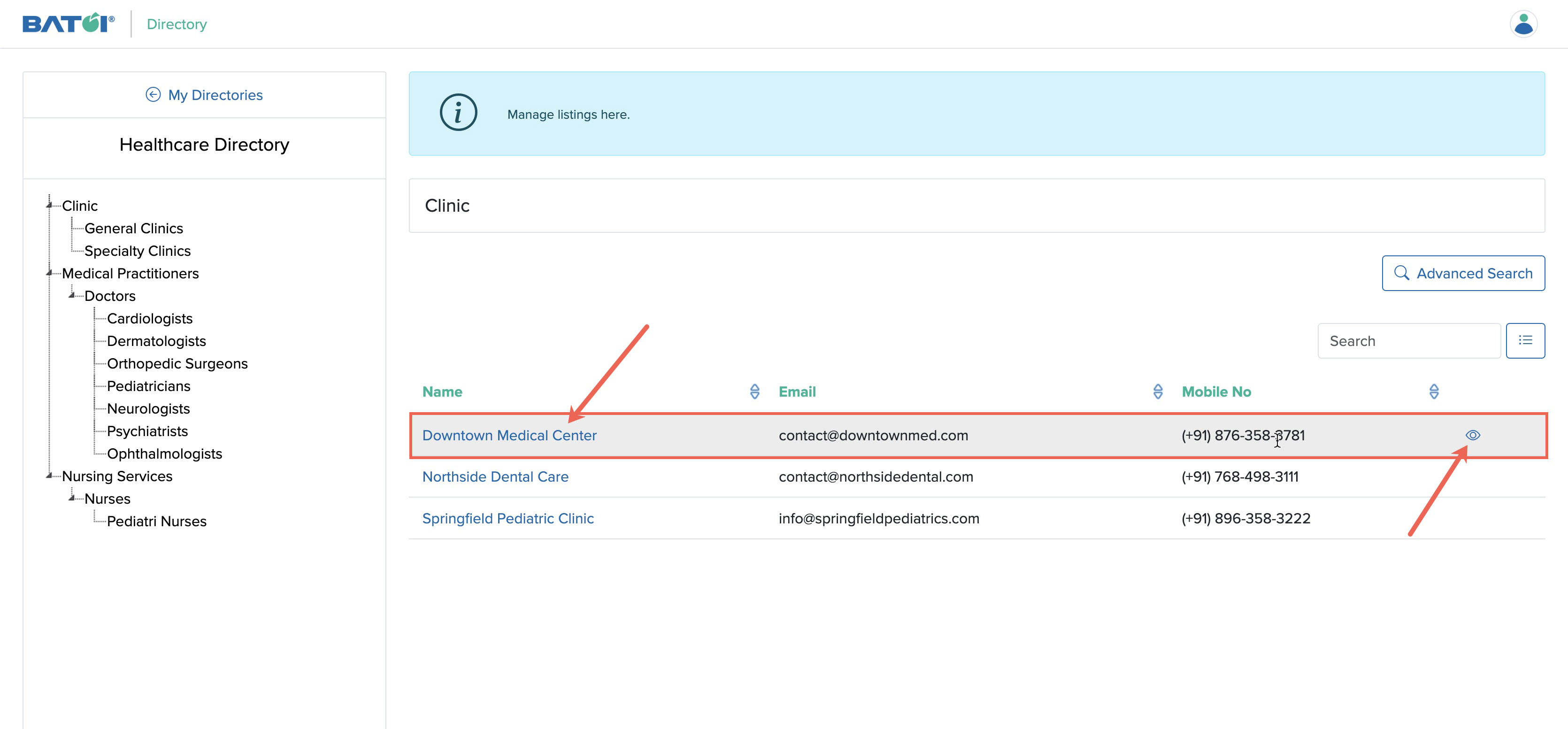 Figure 8: Individual Directory Individual Member Listing View Option