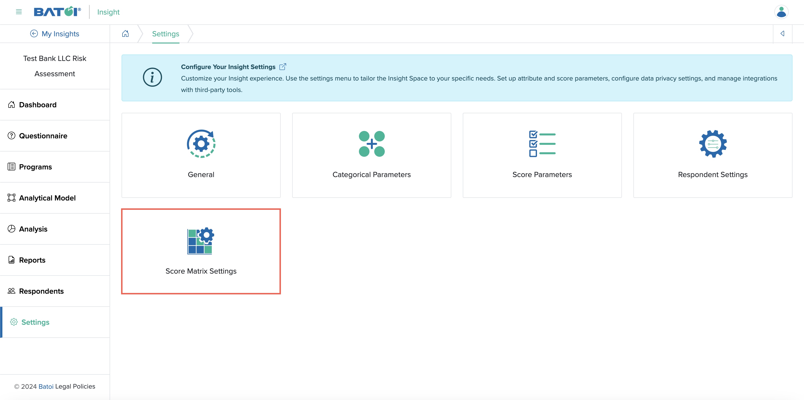 Figure 17: Individual Insight Setting Screen