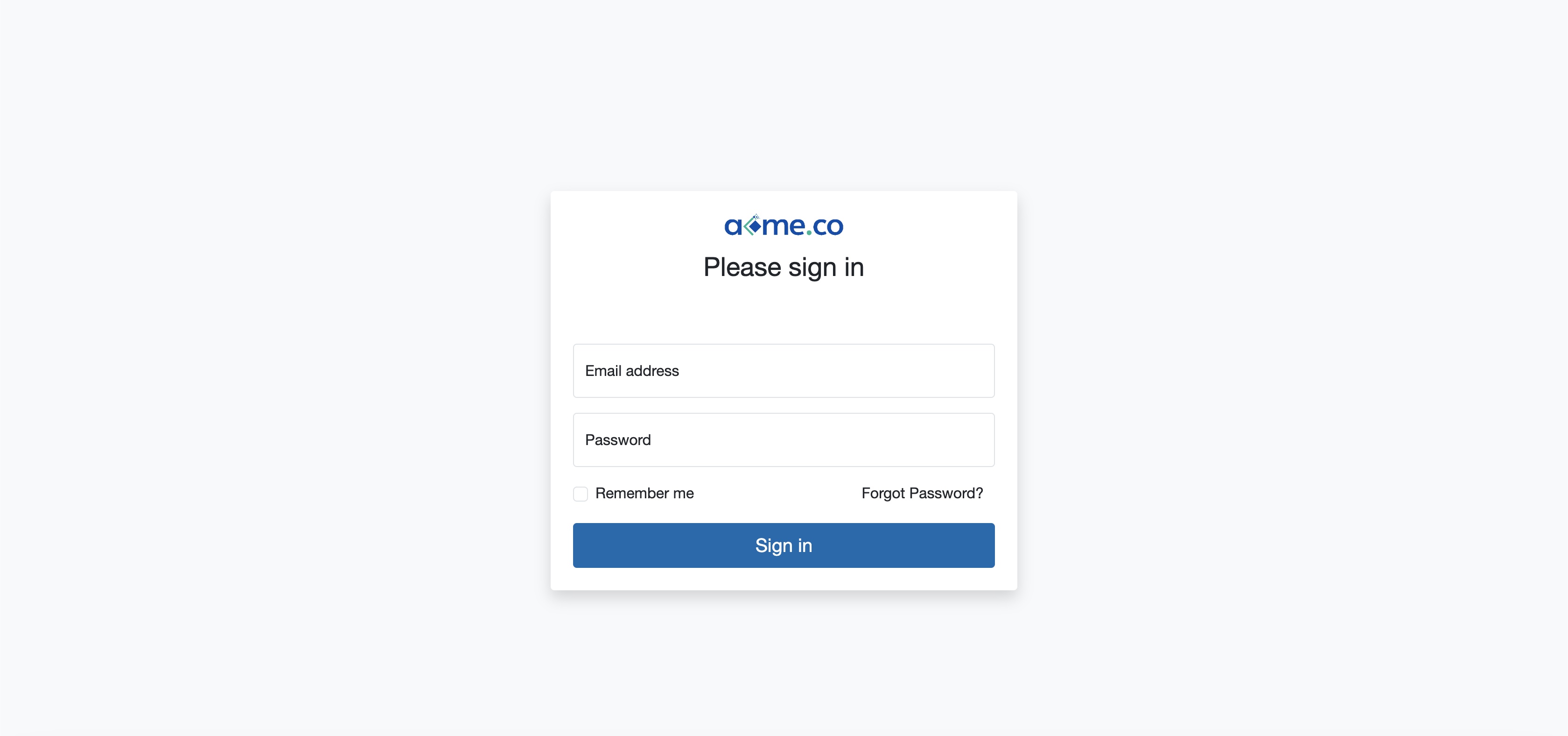 Figure 1: WFC Admin Portal Login Screen