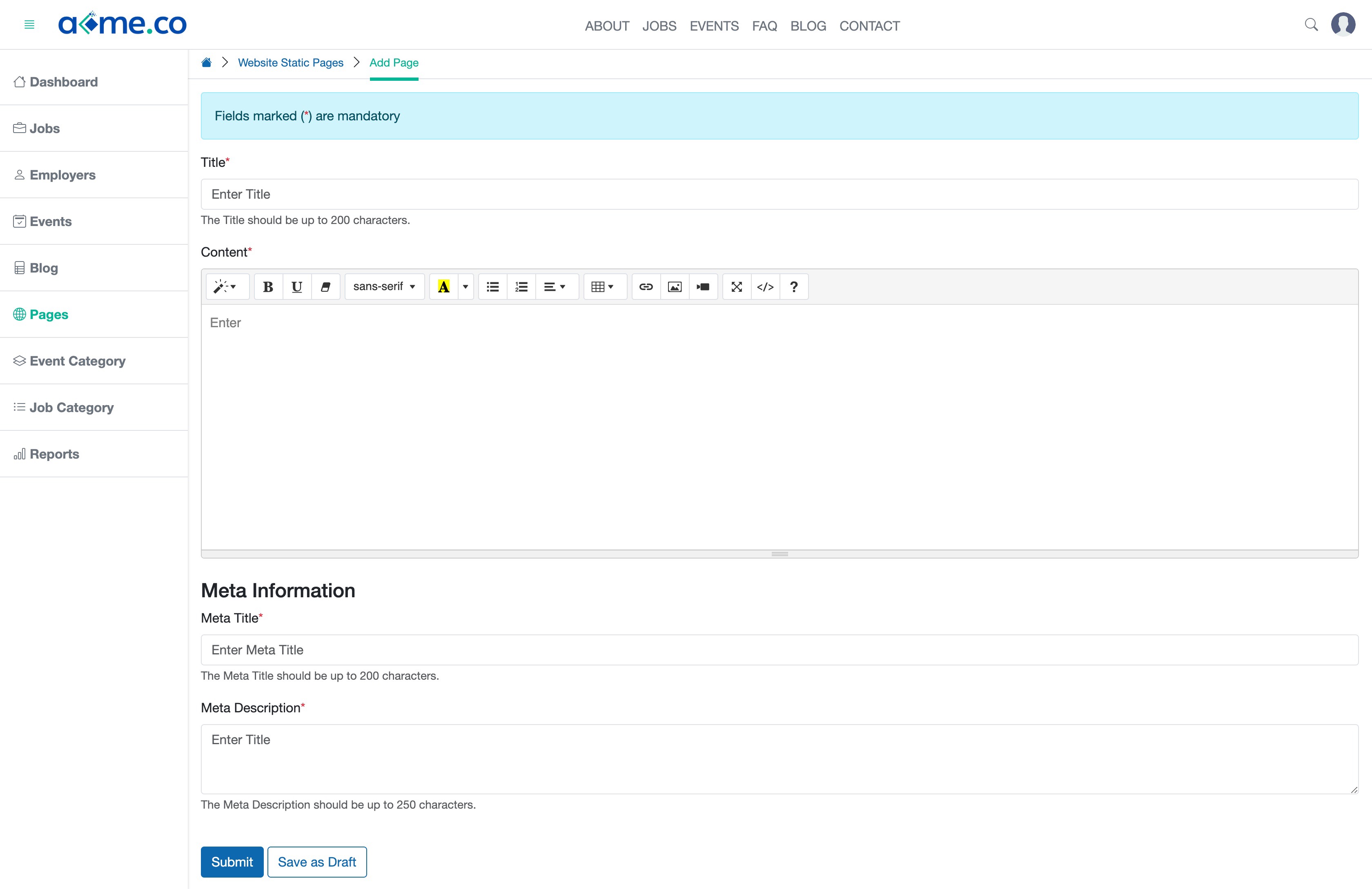 Figure 2: WFC Admin Portal Individual Add Page